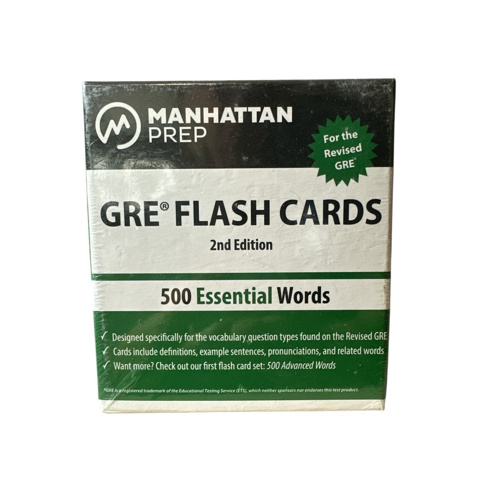 Manhattan Prep GRE Flash Cards 2nd‎ Ed. 500 Advanced Vocabulary Words NEW SEALED